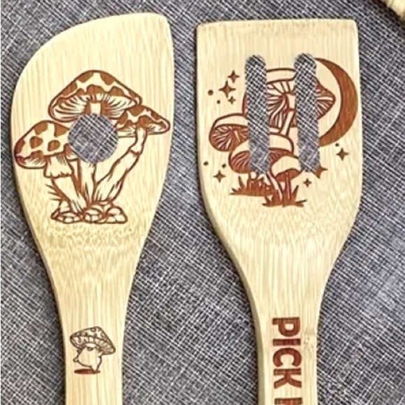 Mushroom Bamboo Kitchen Utensils Set, 5 piece set, NWOT - Picture 5 of 15